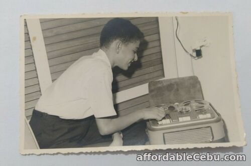 1st picture of vintage photograph of a handsome Israeli teenager with a Tape recorder For Sale in Cebu, Philippines