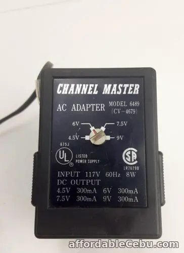 1st picture of Channel Master AC Adapter Model 6489 117V / 4.5V, 6V, 7.5V, & 9V Outputs For Sale in Cebu, Philippines