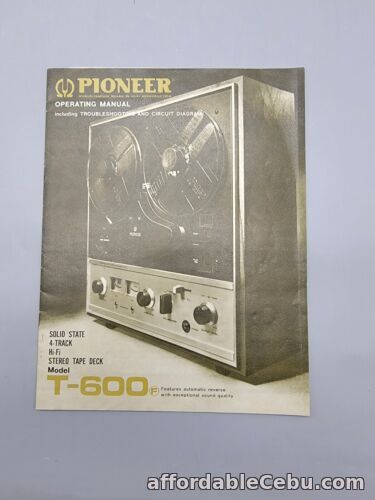 1st picture of Authentic  Pioneer T-600 Reel to Reel Owner & Troubleshooting Manual For Sale in Cebu, Philippines