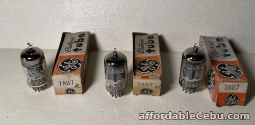 1st picture of Vintage Lot Of Three GE 7AU7 Vacuum Tubes NOS For Sale in Cebu, Philippines