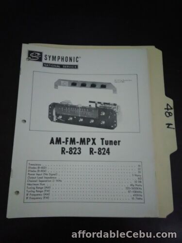 1st picture of Symphonic R-823 R-824 service manual original repair book For Sale in Cebu, Philippines