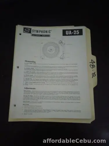 1st picture of Symphonic UA-25 service manual original repair book For Sale in Cebu, Philippines