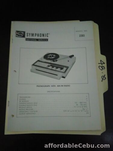 1st picture of Symphonic 2203 service manual original repair book For Sale in Cebu, Philippines