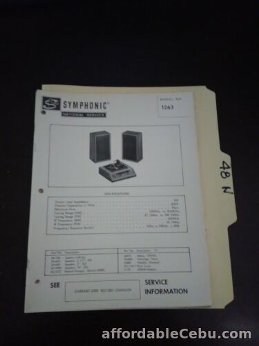 1st picture of Symphonic 1263 service manual original repair book For Sale in Cebu, Philippines