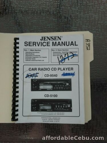 1st picture of Jensen CD-9540 5100 service manual original repair book For Sale in Cebu, Philippines