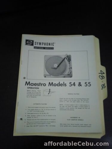 1st picture of Symphonic Maestro 54/55 service manual original repair book For Sale in Cebu, Philippines