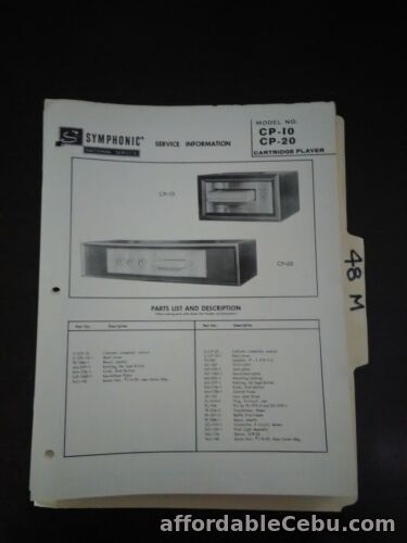 1st picture of Symphonic CP-10/20 service manual original repair book For Sale in Cebu, Philippines