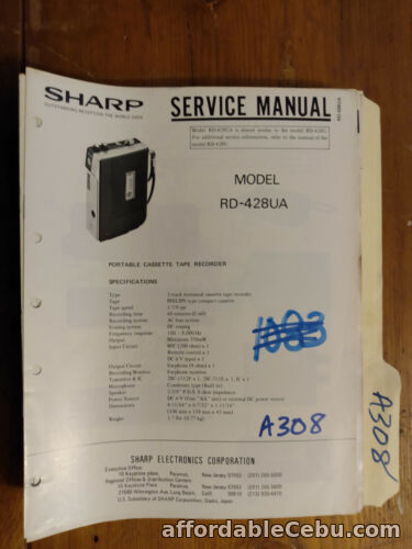 1st picture of Sharp rd-428 ua service manual original repair book tape recorder For Sale in Cebu, Philippines