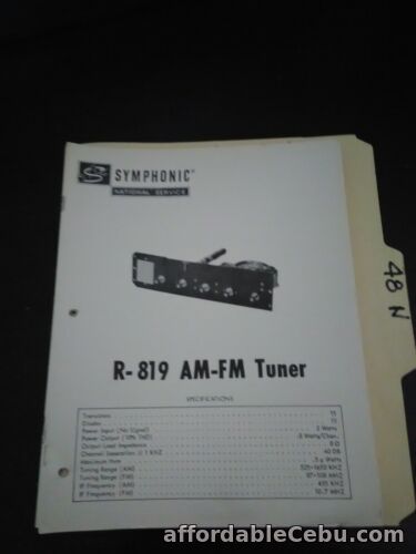 1st picture of Symphonic R-819 service manual original repair book For Sale in Cebu, Philippines