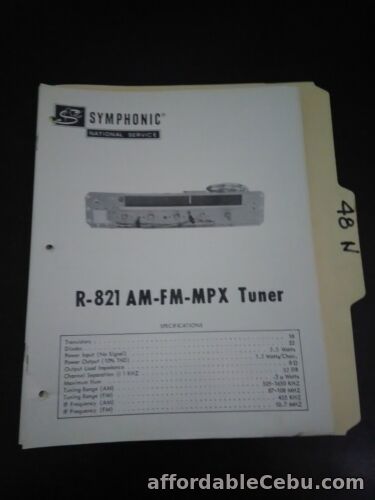 1st picture of Symphonic R-821 service manual original repair book For Sale in Cebu, Philippines