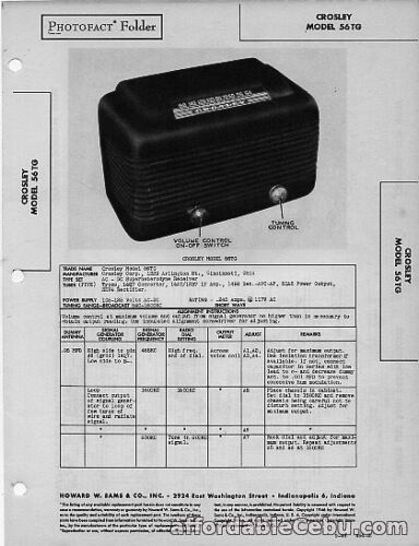 1st picture of 1946 CROSLEY 56TG RADIO SERVICE MANUAL PHOTOFACT SCHEMATIC DIAGRAM REPAIR FIX For Sale in Cebu, Philippines