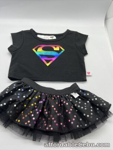 1st picture of Build A Bear Black Superman Top And Spotty Layered Skirt For Sale in Cebu, Philippines