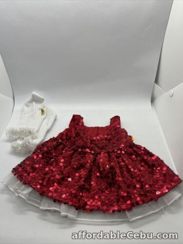 1st picture of Build A Bear Red Satin And Sequin Dress And Frilly Socks For Sale in Cebu, Philippines