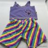 Build A Bear Purple Pj Top With A Butterfly And Cosy Fluffy Rainbow Pj Pants