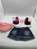Build A Bear T Shirt With Gems And Sequin Waistcoat, Denim Skirt & Knickers