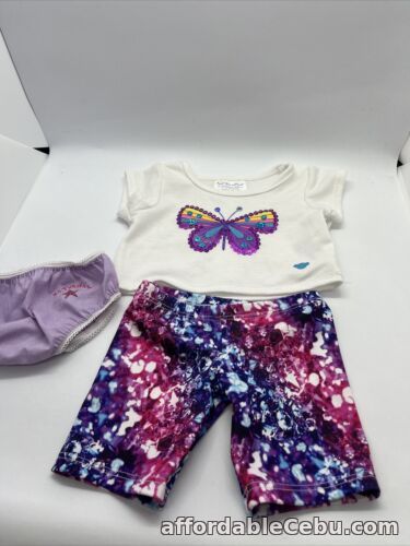 1st picture of Build A Bear White T Shirt With A Butterfly, Diamond Print Pants And Knickers For Sale in Cebu, Philippines