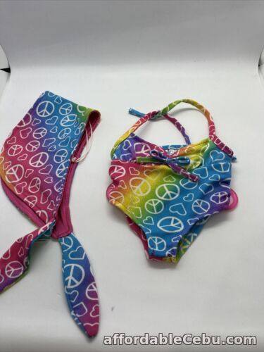 1st picture of Build A Bear Peace And Love Rainbow Swimmers & Matching Wrap Around Skirt For Sale in Cebu, Philippines