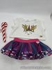 Build A Bear Christmas Unicorn Top, Multi Colour Skirt With Sequins & Candy Cane