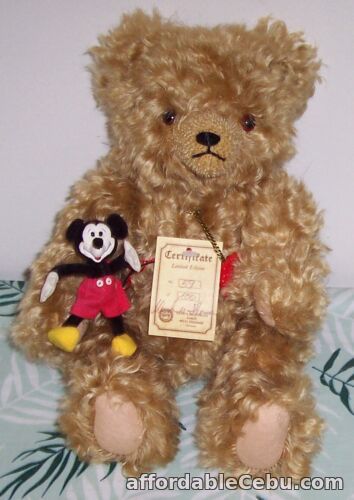 1st picture of Hermann Original Teddy Bear with Mickey Mouse Ltd Edition Germany c1995 For Sale in Cebu, Philippines