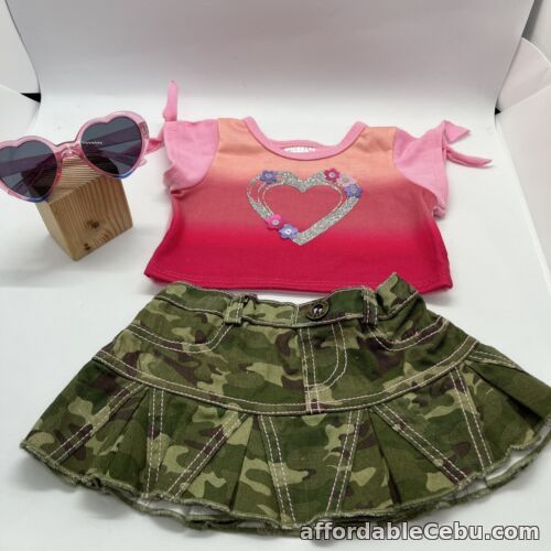 1st picture of Build A Bear Ombré Heart Top, Camo Skirt And Heart Sun Glasses For Sale in Cebu, Philippines