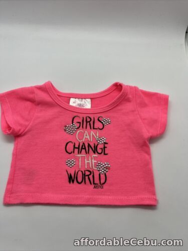 1st picture of Build A Bear Pink Girls Can Change The World Top (Silver Has Come Off Hearts) For Sale in Cebu, Philippines