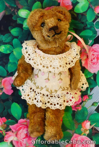1st picture of Small Vintage Mohair Teddy Bear with Black Shoe Button Type Eyes For Sale in Cebu, Philippines