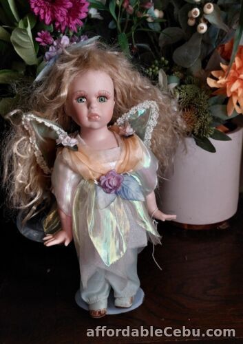 1st picture of Porcelain Bisque Fairy Doll 80s Light Green Dress Leather Shoes Original Outfit For Sale in Cebu, Philippines