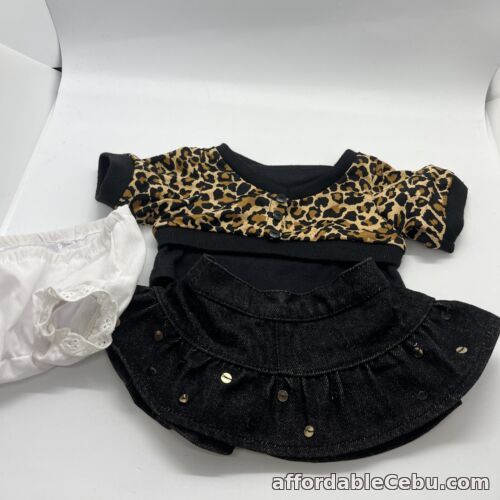1st picture of Build A Bear Animal Print Layered Top, Black Denim Skirt White Lacy Bloomers For Sale in Cebu, Philippines