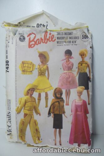 1st picture of VINTAGE BARBIE DOLL DRESS PATTERN McCALLS INSTANT WARDROBE INC. WESTERN FOR KEN For Sale in Cebu, Philippines