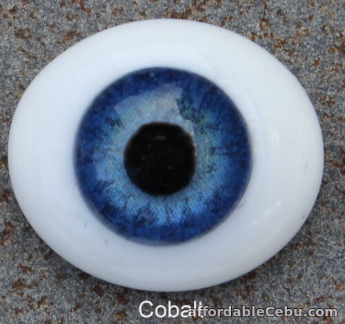 1st picture of Reborn Doll Eyes, Glass Oval Flatback, Cobalt Blue 20mm For Sale in Cebu, Philippines