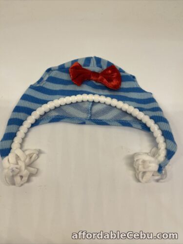 1st picture of Build A Bear Knitted Blue Striped Hat With Bow For Sale in Cebu, Philippines