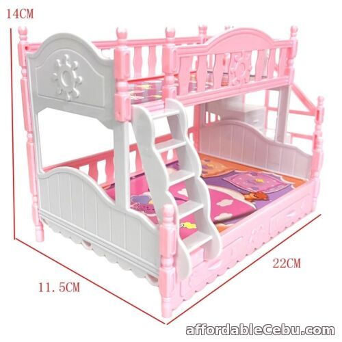 1st picture of Set Bed Girl's Play House Princess Double Bed With Stairs Toys For Barbie Doll For Sale in Cebu, Philippines