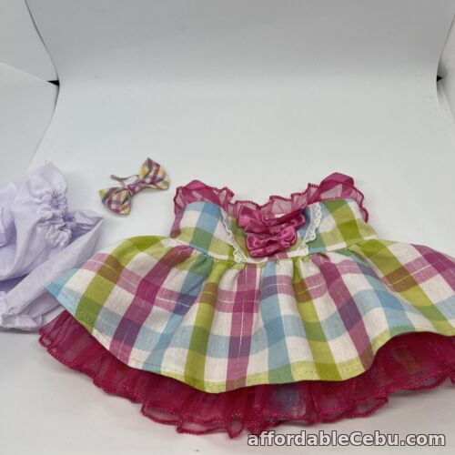 1st picture of Build A Bear Cotton Plaid  Dress Flared Skirt And Matching Ear Bow For Sale in Cebu, Philippines