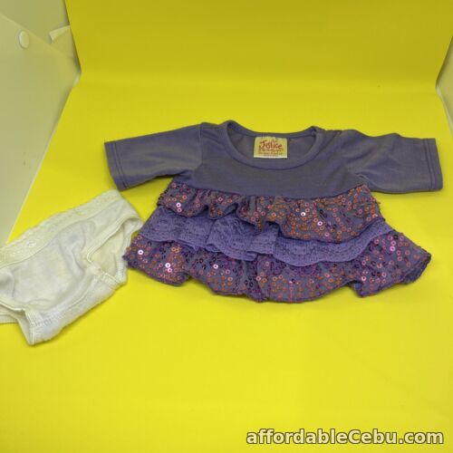 1st picture of Build A Bear Purple Sequin Layered Justice  Dress And Cream Coloured Knickers For Sale in Cebu, Philippines
