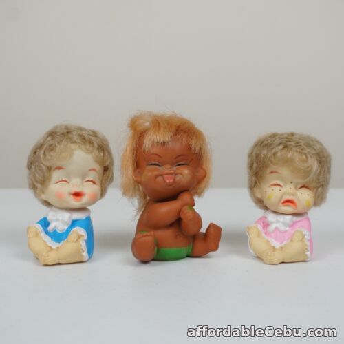 1st picture of Vintage IWAI Small Soft Crying Silly Ugly Baby Dolls Made in Japan Hong Kong For Sale in Cebu, Philippines