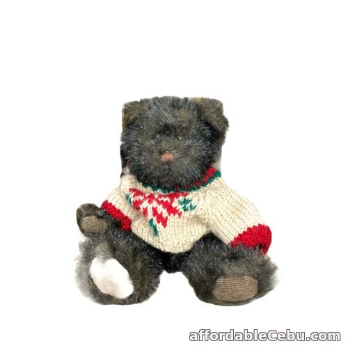 1st picture of Russ Berrie Black Teddy Bear Plush Toy Barnaby Corduroy Paw Sweater Fuzzy Retire For Sale in Cebu, Philippines