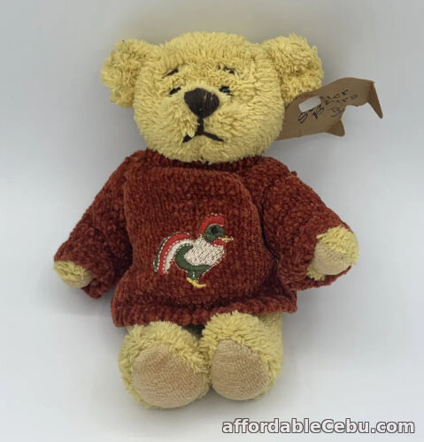 1st picture of Settler Design Bear brown Plush Soft Toy Teddy red jumper sweater rooster 15.5cm For Sale in Cebu, Philippines
