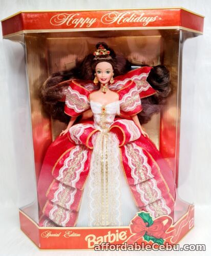 1st picture of Mattel 1997 Holiday Barbie Doll # 17832 MISPRINT BOX W/ BLUE-EYES RARE Item # 2 For Sale in Cebu, Philippines