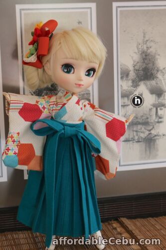 1st picture of Handmade Pullip / Blythe / Barbie doll clothes - Teal Japanese Kimono / Hakama For Sale in Cebu, Philippines