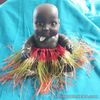 Dark Skin Islander Baby Doll In Hula Skirt Good Condition