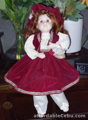 1st picture of Porcelain Doll Vintage Plug In Moves Arms Head Basket Berries 80s collectors For Sale in Cebu, Philippines