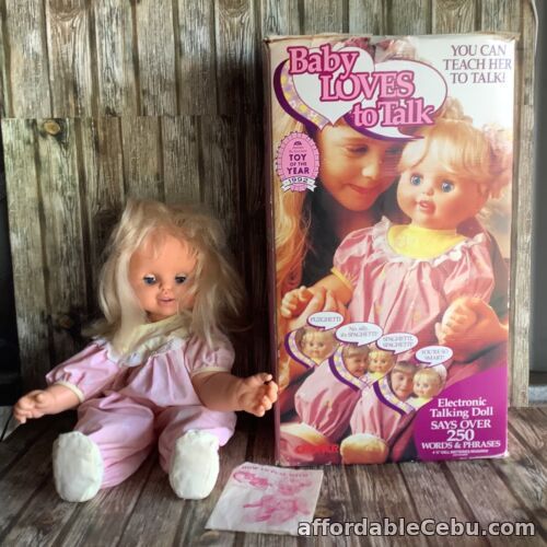 1st picture of BABY LOVES TO TALK - BOXED ORIGINAL TALKING DOLL 1992 TESTED AND WORKING For Sale in Cebu, Philippines
