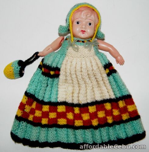 1st picture of Rare Celluloid Dutch Girl Doll Teapot Cover Teacosy early to  mid 20th century For Sale in Cebu, Philippines