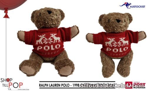 1st picture of RALPH LAUREN POLO CHRISTMAS TEDDY BEAR 1998 TEDDY BEAR BROWN  15" MINT CON For Sale in Cebu, Philippines