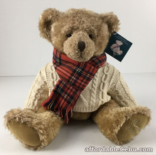 1st picture of Vintage Harrods Annual Christmas Teddy Bear 2002 Aran Sweater Scarf With Tag 13" For Sale in Cebu, Philippines