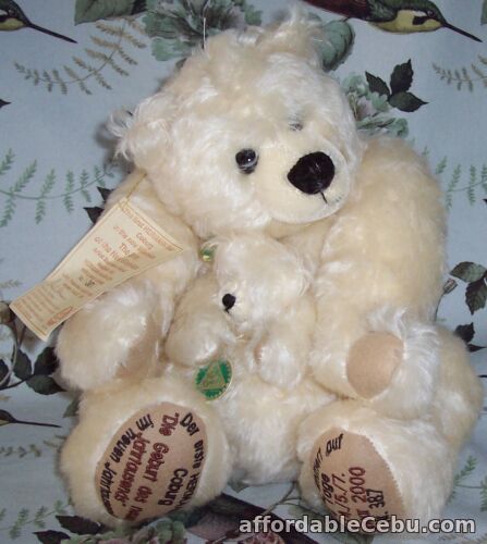 1st picture of Mother & Baby Mohair Hermann Polar Teddy Bears Germany Birth Of New Millennium For Sale in Cebu, Philippines