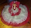 Barbie Doll Vintage bruxelles France Beautiful Red White Lace Dress collectors