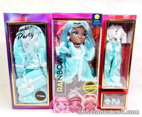 1st picture of MGAE Rainbow High Slumber Party Robin Sterling Light Blue Fashion Doll Item # 1 For Sale in Cebu, Philippines