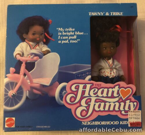 1st picture of 1988 Rare Mattel Heart Family Neighborhood Kids Tawny & Trike NRFB For Sale in Cebu, Philippines