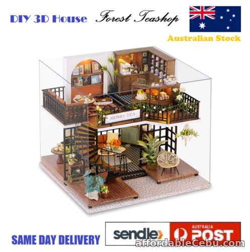 1st picture of Forest Teashop 3D DIY House LED Music Doll house Miniature Wooden Furniture Kit For Sale in Cebu, Philippines